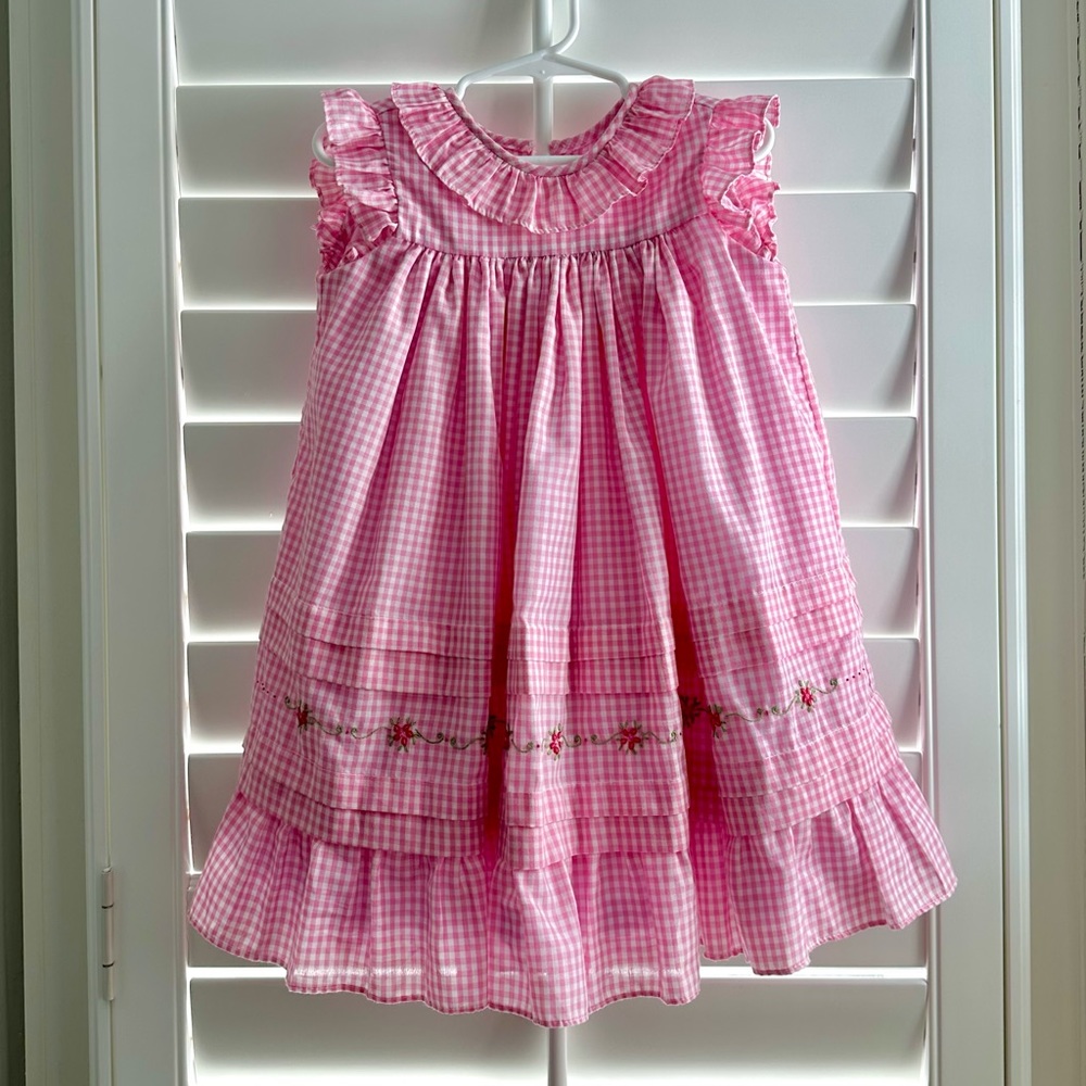 The Proper Peony pink gingham Willow dress 2t